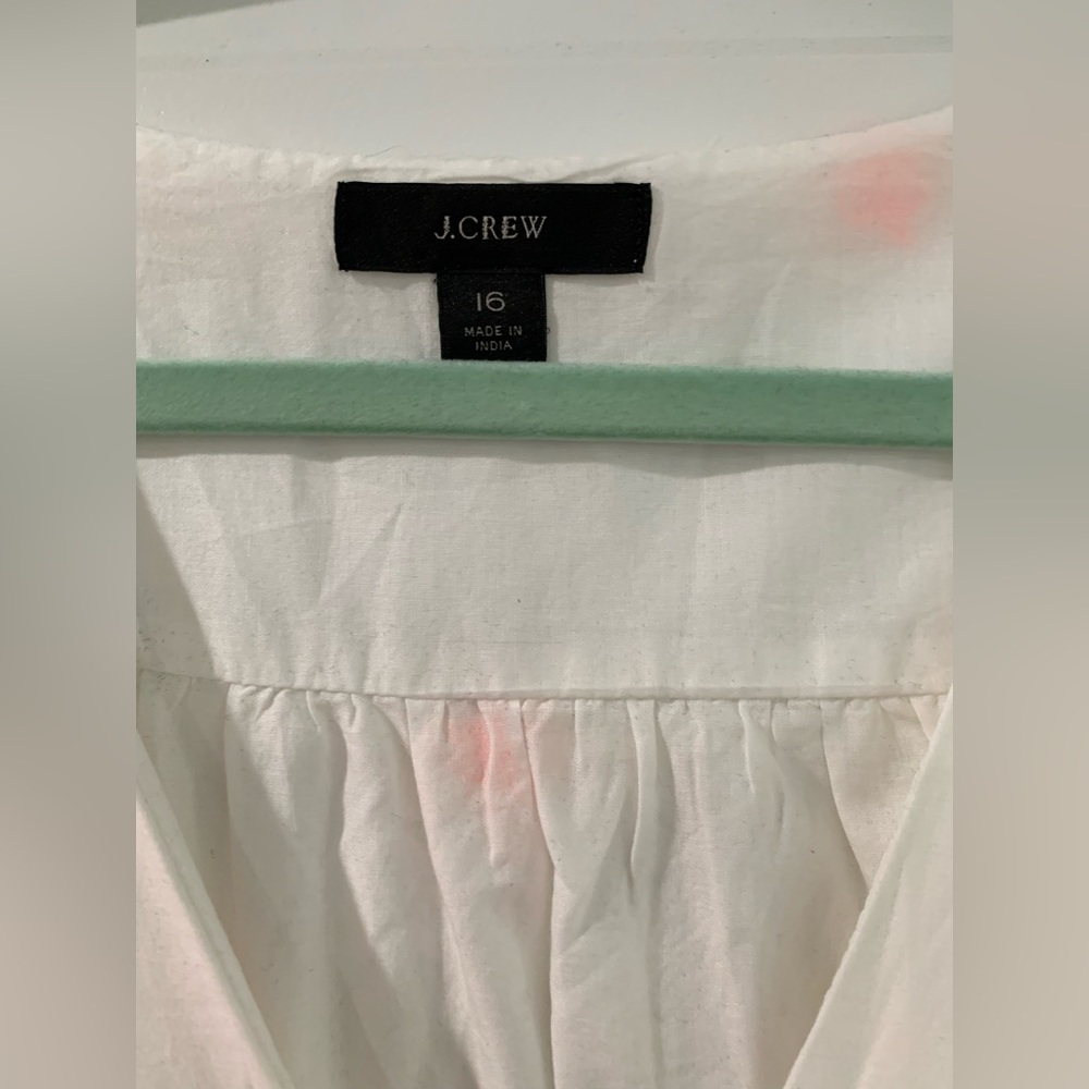 NWOT. J. Crew White Midi Dress with Neon Orange Trim - Picture 4 of 4
